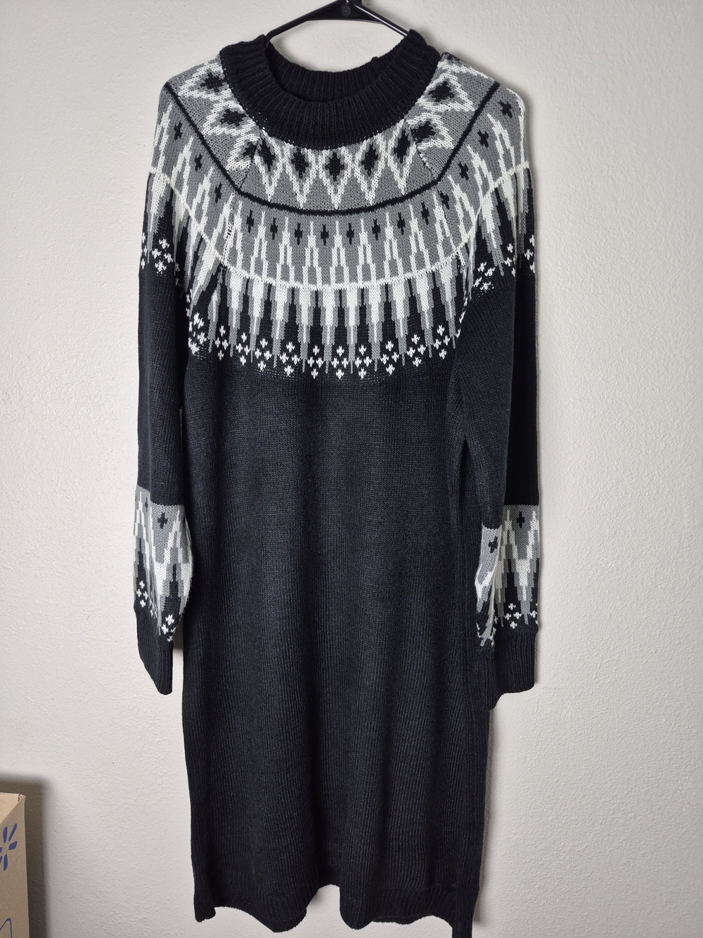 Lane Bryant Black & Gray Nordic Knit Sweater Dress. Size 18/20